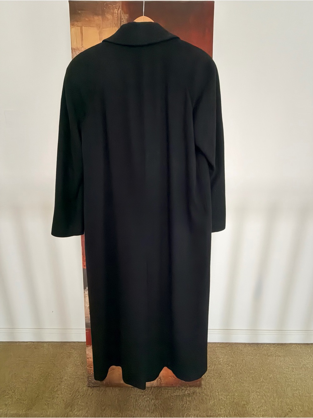 🍁 JG HOOK Vintage Women's Black Long 100% Wool Coat with Gold Buttons (Size 6) - Picture 2 of 7